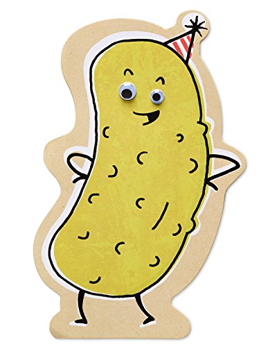 Funny Birthday Card with Pickle Design - 360-Degree Die-Cut