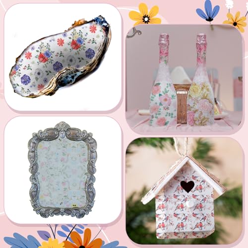 Crtiin 20 Pack Floral Cocktail Napkins for Parties & Crafts