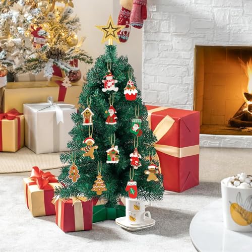 12PCS Gingerbread Man Ornaments - Cute Christmas Tree Decorations