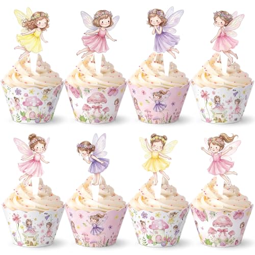 Fairy Cupcake Decoration Set - 96 Pcs with Toppers & Wrappers