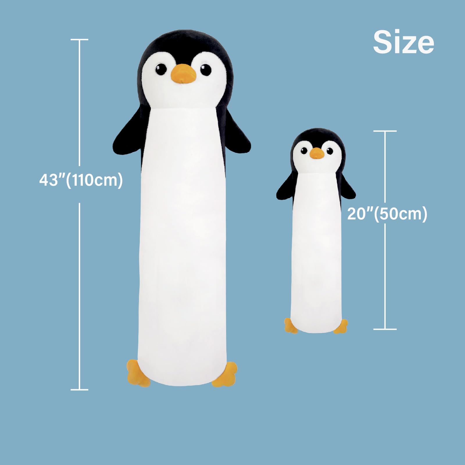 YUNCOL Penguin Plush,19.6 Inch Penguin Stuffed Animal, Long Penguin Plushies Body Pillow, Kawaii Penguin Plush Toy Gift for Girls Boys