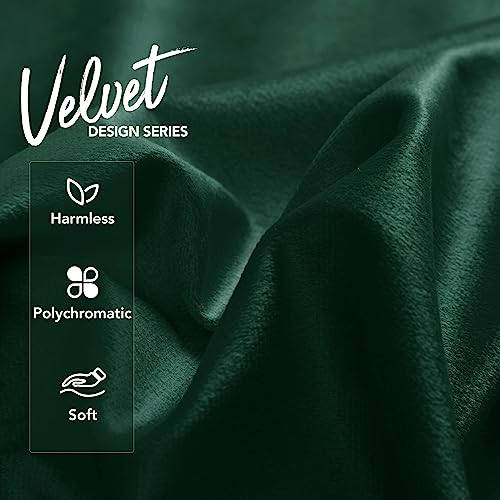 Deconovo Dark Green Velvet Pom Pom Pillow Covers | 2 Pack, 16x16