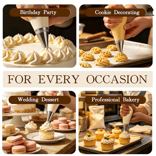 8-Piece Large Stainless Steel Piping Tips Set for Cake Decorating