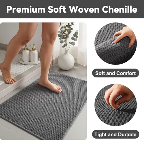 Triohero Non-Slip Bathroom Rug - Quick Dry, Super Absorbent, 12"x12"