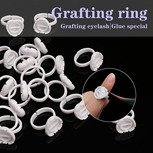 Limko Eyelash Extension Glue Rings - 100PCS White Disposable Cups