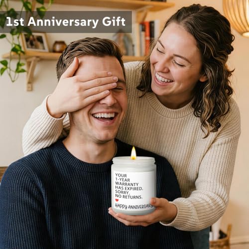 1 Year Anniversary Scented Soy Candle for Couples - White - SORRY NO RETURNS