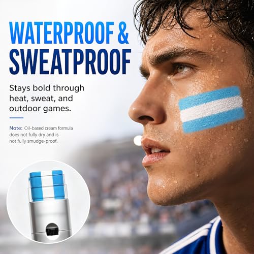 BADCOLOR Blue White Blue Face and Body Paint Stick Sports Makeup