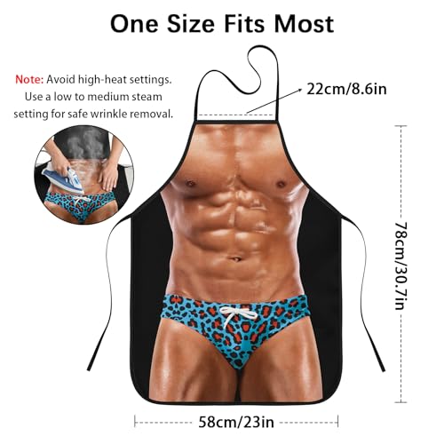 Blueleopard Funny Muscle Man Apron for Men - Cooking, Grilling & Baking Gift