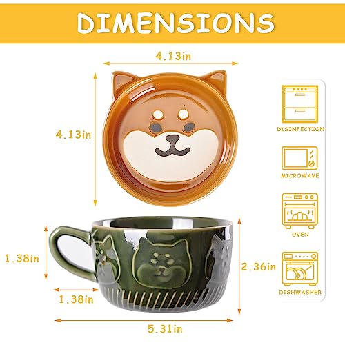 Dog Mug with Lid - 10 oz Cute Ceramic Coffee Cup for Dog Lovers, Novelty Gift