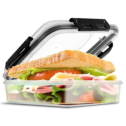 Tafura Sandwich Container with Lid, BPA-Free, 1 Pack - Black