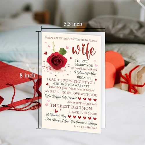 Valentines Day Card for Wife - Romantic Greeting Card by RollupJoy
