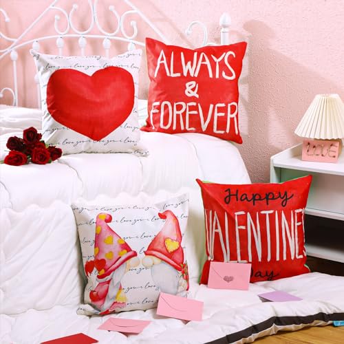 Ramede 18x18 Double-Sided Pillow Covers - Set of 4 for St. Patrick's Day & Valentine's Day