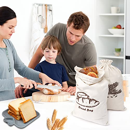 Augshy Natural Linen Bread Bags - 2 Pack for Sourdough & Artisan Bread