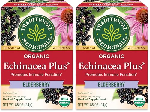 Traditional Medicinals Organic Echinacea Plus Elderberry Tea, 32 Tea Bags