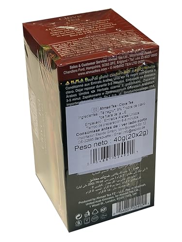 Ahmad Tea Clove Black Tea Bags - 20 Count, Caffeinated & Sugar-Free