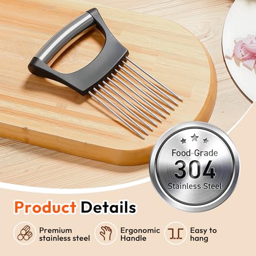 WARSPOT Stainless Steel Onion Slicer Holder with Protective Case