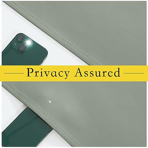 NICETOWN Greyish Green French Door Curtain, 26" x 40" No Drill Blackout Panel