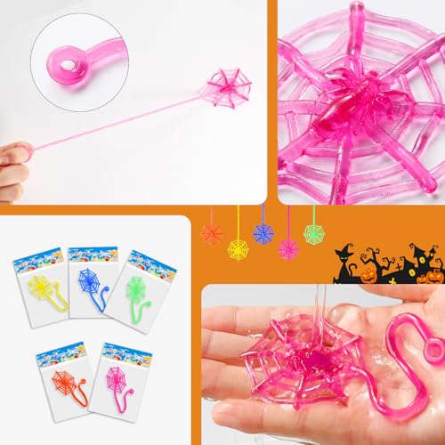 Yeetec 12-Pack Sticky Spider Web Hands - Stretchy Sensory Party Favors