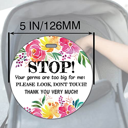 Stop No Touching Car Seat Sign - 2 Pack Baby Safety Tags