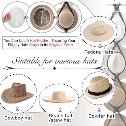 Boho Macrame Hat Hanger - Handmade Cowboy Hat Organizer