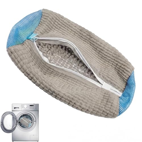 Shoe Washing Machine Bag - Grey Mesh Laundry Bag for Sneakers
