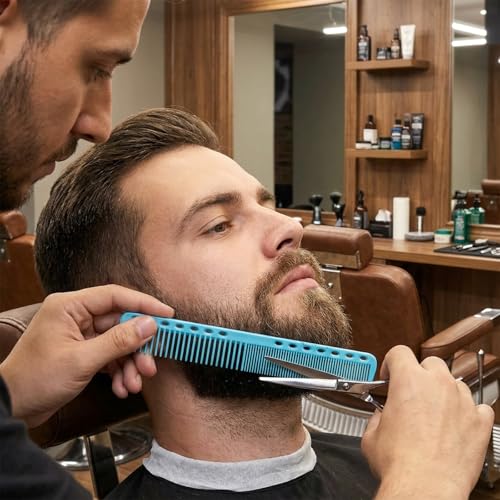 Jeffdad 9PCS Carbon Hair Cutting Combs - Heat Resistant Salon Styling Tool