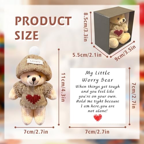 Mini Handcrafted Worry Bear Gift Set with Inspirational Card