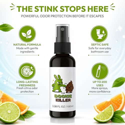 The Dookie Killer Pre-Poop Toilet Spray, 100ml Lemongrass Deodorizer