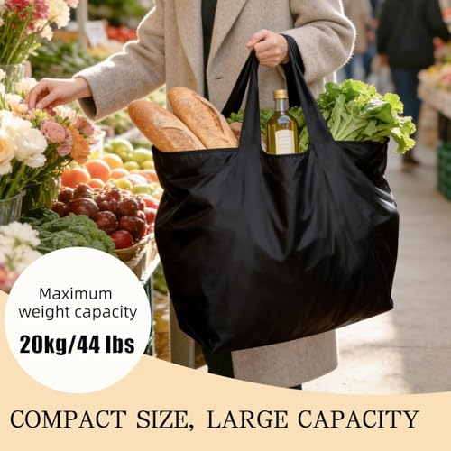 Reusable Grocery Bags - 2 Pack Large Foldable Shopping Totes