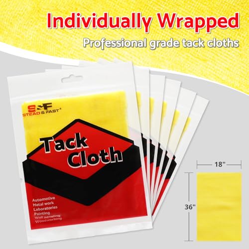 Heavy Duty Tack Cloths for Woodworking & Auto Prep - 6 Pack