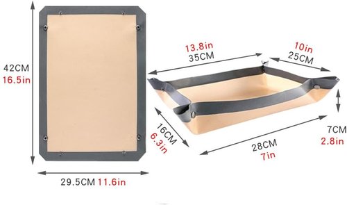 CANDeal Silicone Fiber Baking Mat - Non-Stick & Leakproof Design with Snap Corners | 16.5x11.6 Inch