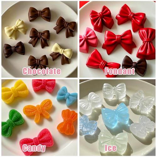 96 Cavities Bow Chocolate Silicone Mold Set - Mini Bow Candy & Cake Decorations