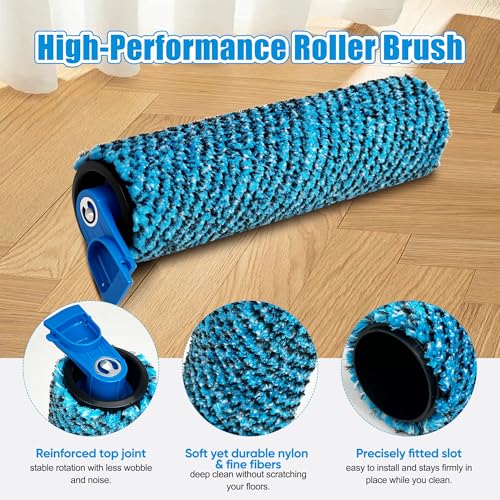 Smilefil Microfiber Brush Rollers for Shark Steam & Scrub WW200 WW201 WW205 WW201Q – 2 Pack with Cleaning Brush