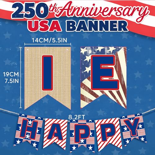 250th Anniversary Patriotic Banner for 4th of July Celebrations