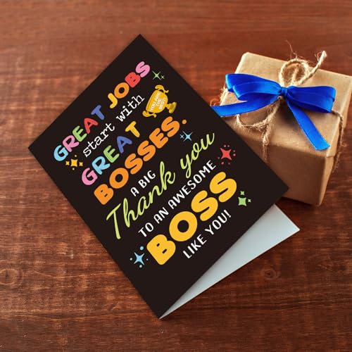 Funny Boss Appreciation Card - Cute Thank You Greeting Card for Boss's Day