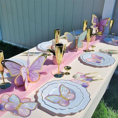 Butterfly Party Napkins 40pcs Floral Spring Table Decorations