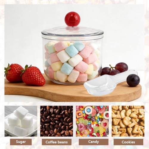 30oz Plastic Candy Jar with Airtight Lid & Spoon - Perfect for Parties