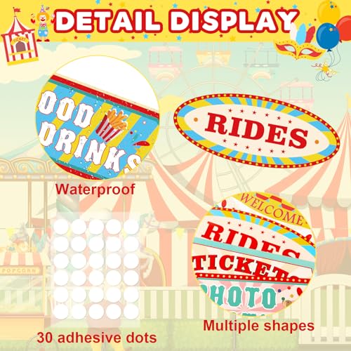 Circus Carnival Party Directional Signs 20 Pcs Birthday Decor