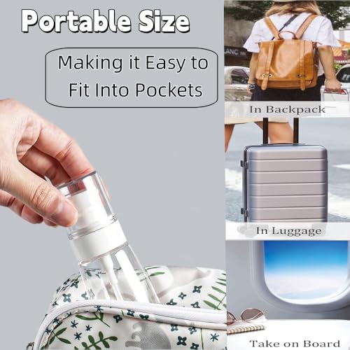 4 Pcs Mini Travel Spray Bottles 2oz 60ml Clear Refillable Containers