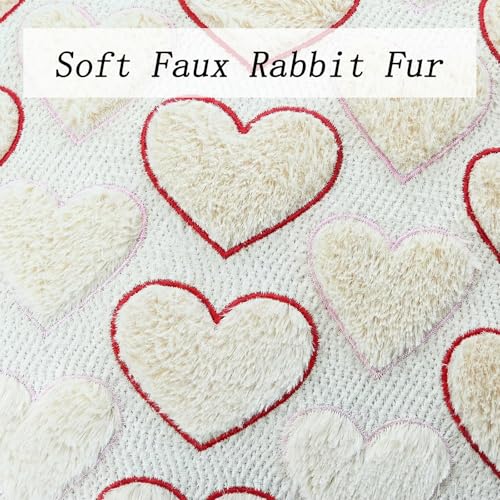 Valentine's Day Pillow Covers Set of 2 - 18x18 Inch Red Pink Heart Design