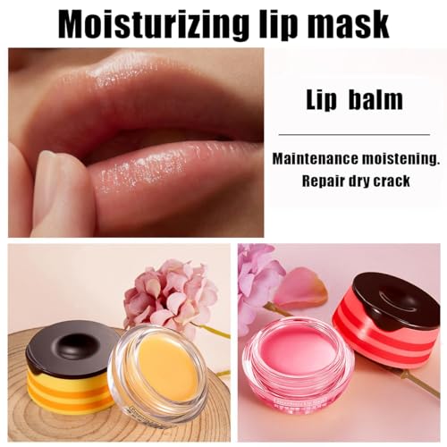 Strawberry Honey Lip Mask and Moisturizing Balm with Brush
