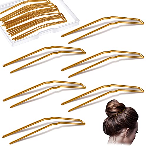MTLEE 24 Pcs U Shaped Hair Pins Metal Updo Hair Forks for Buns