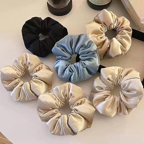 SeCooy Large Satin Hair Scrunchies - Soft No-Damage Silk-Like Hair Ties