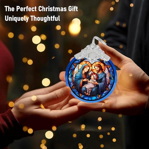 Nativity Christmas Ornament - Double-Sided Acrylic 3" Holy Family