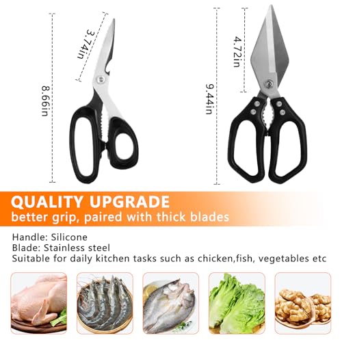 Heavy Duty Kitchen Shears Set - Stainless Steel Kitchen Scissors