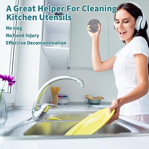 Carrie Joe 6-Pack Heavy Duty Stainless Steel Scrubber Pads 40g Each Kitchen Cleaning