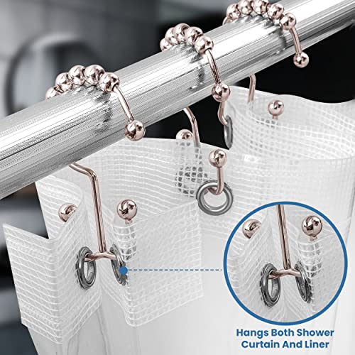 Utopia Bedding Double Glide Shower Curtain Hooks - 12 Pack, Rust-Resistant Stainless Steel
