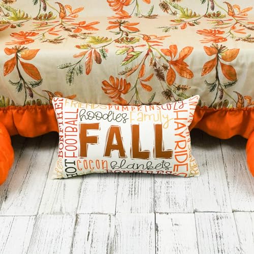 ONWAY Fall Decorative Pillow Cover 12x20 Inch - Orange