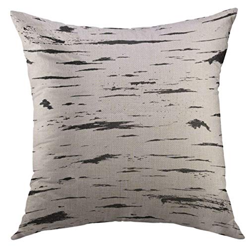Mugod Cotton Linen Decorative Throw Pillow Cover - 18x18 Inch White Tree Pattern
