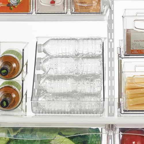 iDesign Plastic Water Bottle Organizer - 4-Pack Tall for Fridge